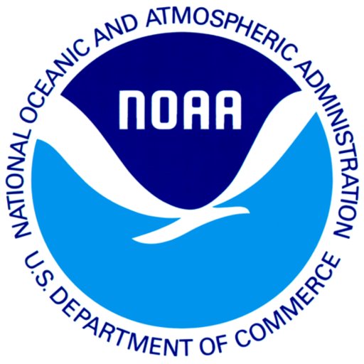 The National Oceanic and Atmospheric Administration logo with a blue background and white bird